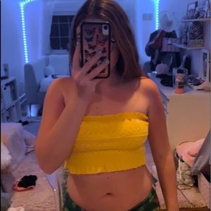 yellow bandeau bikini top